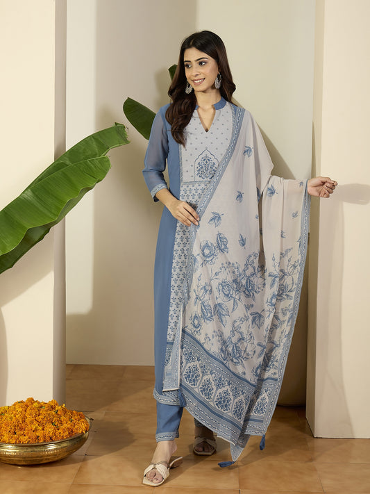 Women Ethnic Motifs Printed Regular Kurta with Trousers & Dupatta