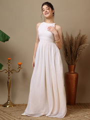 Girls Embroidered Halter Neck Ethnic Dresses