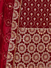 Rani Pink Mirror Embroidered Georgette Sharara Suit