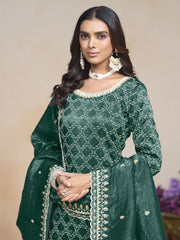 Green Organza Palazzo Suit