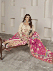 Designer Ivory Beige Punjabi Style Dhoti Style Salwar Suit