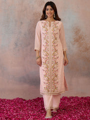 Women Ethnic Motifs Embroidered Regular Thread Work Kurta with Palazzos & With Dupatta
