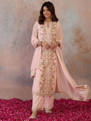 Women Ethnic Motifs Embroidered Regular Thread Work Kurta with Palazzos & With Dupatta