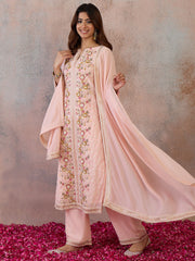 Women Ethnic Motifs Embroidered Regular Thread Work Kurta with Palazzos & With Dupatta