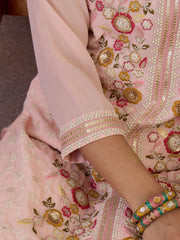 Women Ethnic Motifs Embroidered Regular Thread Work Kurta with Palazzos & With Dupatta