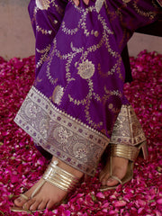 Floral Woven Design Tunic with Palazzos