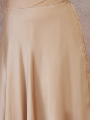 Beige Bling and Sparkly Embellished Top with Skirt