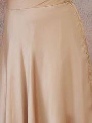 Beige Bling and Sparkly Embellished Top with Skirt