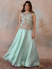 Bling and Sparkly Embroidered Top with Skirt