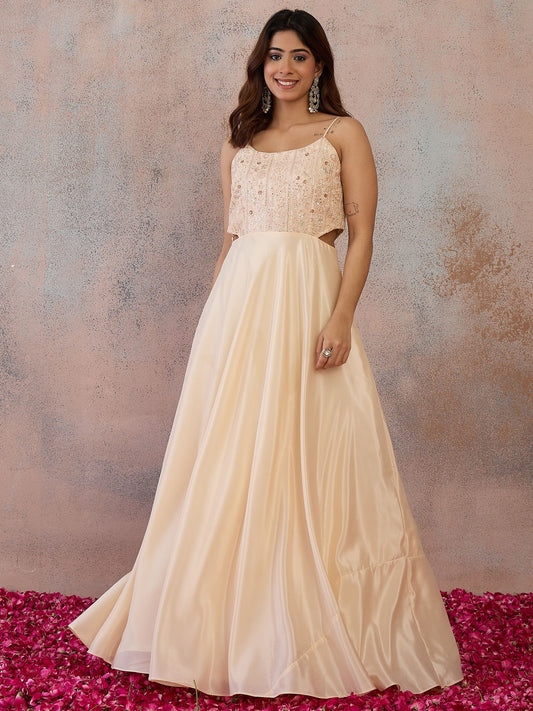 Embellished Square Neck Gown Ethnic Dresses
