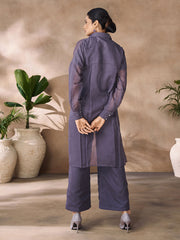 Purple Organza Designer Kurti For Festival