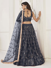 Black Stylish Wedding Wear Lehenga