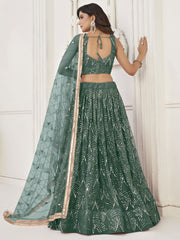 Green Fantastic Wedding Wear Lehenga
