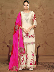 Chinon Embroidered Black Trendy Salwar Suit