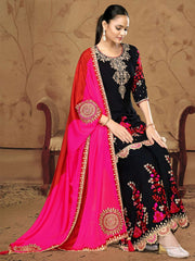 Chinon Palazzo Salwar Suit In Cream Color