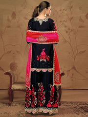 Chinon Palazzo Salwar Suit In Cream Color