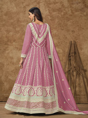 Light Pink Silk Anarkali Suit
