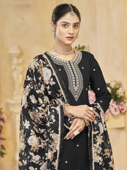 Black Gharara Style Palazzo Suit