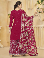 Magenta Gharara Style Palazzo Suit
