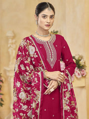 Magenta Gharara Style Palazzo Suit