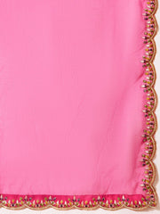Ethnic Motifs Embroidered Thread Work Kurta With Trousers & Dupatta