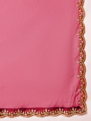 Ethnic Motifs Embroidered Thread Work Kurta With Trousers & Dupatta