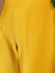 Floral Embroidered V-Neck Thread Work Straight Kurta & Trousers With Dupatta