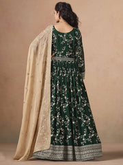 Faux Georgette Anarkali Suit with Embroidery Organza Dupatta