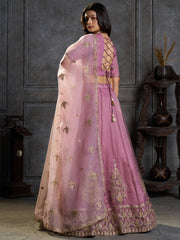 Lilac Organza Embroidery Designer Lehenga Choli