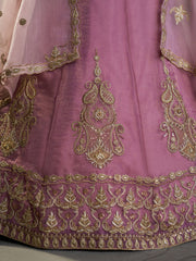 Lilac Organza Embroidery Designer Lehenga Choli