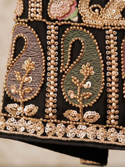 Black All Over Beads Work Wedding Festive Palazzo Suit