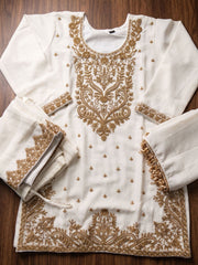 Off White All Over Beads Work Wedding Festive Palazzo Suit