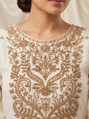Off White All Over Beads Work Wedding Festive Palazzo Suit