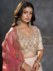 Ivory Organza Embroidery Designer Lehenga Choli