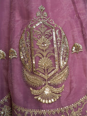 Lavender Organza Embroidery Designer Lehenga Choli