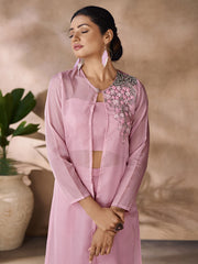 Organza Pink Party Designer Kurti