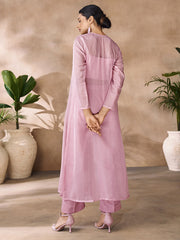 Organza Pink Party Designer Kurti