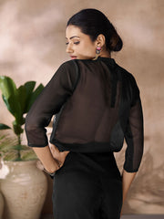 Organza Black Sequins Casual Kurti