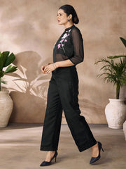 Organza Black Sequins Casual Kurti