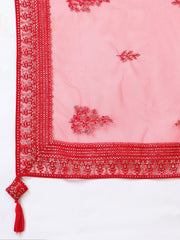 Women Abstract Printed and Sequinned Embroidered Kurta Set with Dupatta
