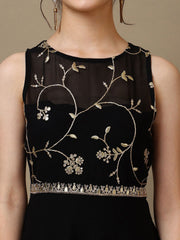 Girl Floral Embroidered Maxi Ethnic Dress