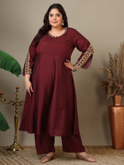 Women Ethnic Motifs Embroidered Regular Kurta with Trousers & With Dupatta