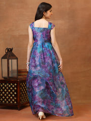 Girls Printed Shoulder Straps A-Line Ethnic Dresses