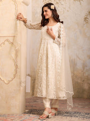 Women Floral Embroidered Regular Kurta with Trousers & With Dupatta