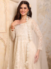 Women Floral Embroidered Regular Kurta with Trousers & With Dupatta