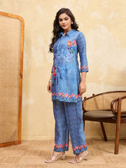 Floral Printed Shirt with Trousers