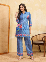Floral Printed Shirt with Trousers