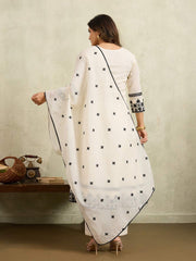 Women Ethnic Motifs Embroidered Regular Thread Work Kurta with Trousers & With Dupatta