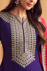 Malaika Arora Women Floral Yoke Design Regular Thread Work Kurta with Trousers & With Dupatta