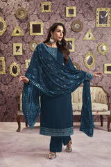 Malaika Arora Women Ethnic Motifs Yoke Design Regular Sequinned Kurta with Palazzos & With Dupatta